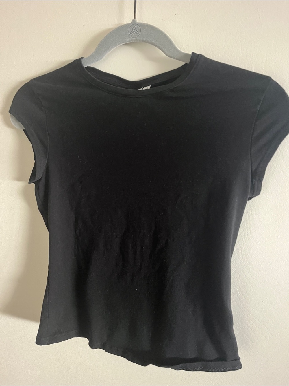 Weekday Black Short Sleeve Crewneck Tee for Women